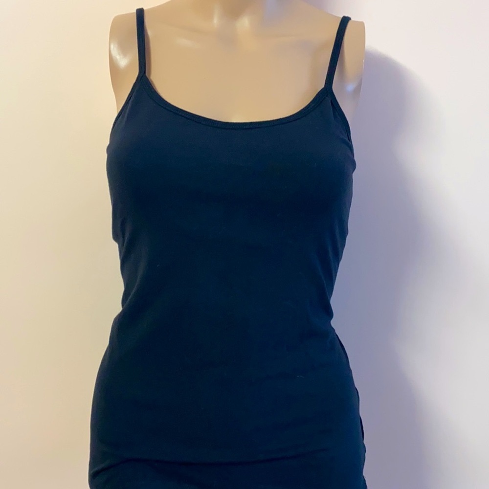 Hanes Black Camisole with Bra Insert Size M